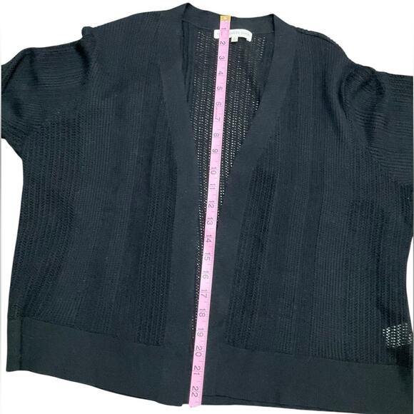 Madison + Hudson Women's Split Neck Crochet Cardigan Black Size XL EUC - Picture 5 of 7